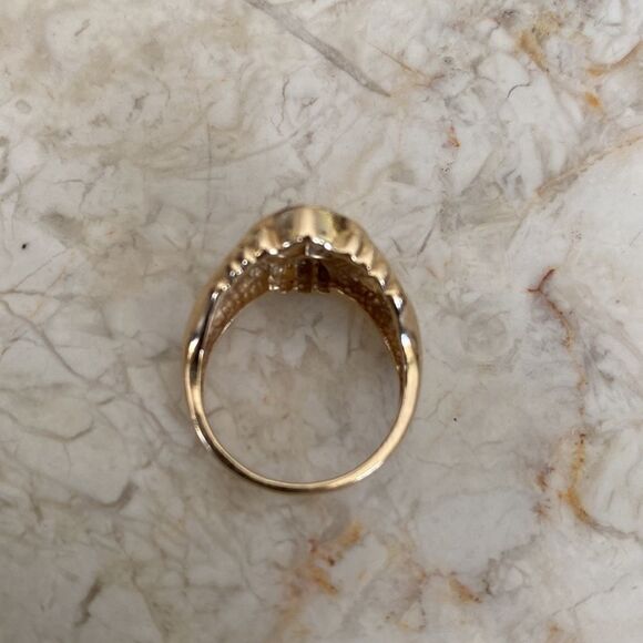 14K & Diamonds Heavy Custom Irish Claddagh Ring - Picture 9 of 14